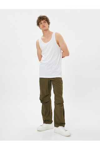 Koton Basic Atlet Yuvarlak Yaka Pamuklu Beyaz 4wlm20001mk 4WLM20001MK000