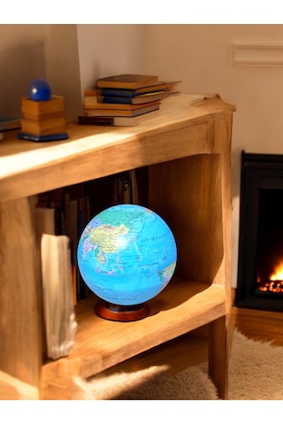 Masaüstü 360 Derece Dönen Işıklı Dünya