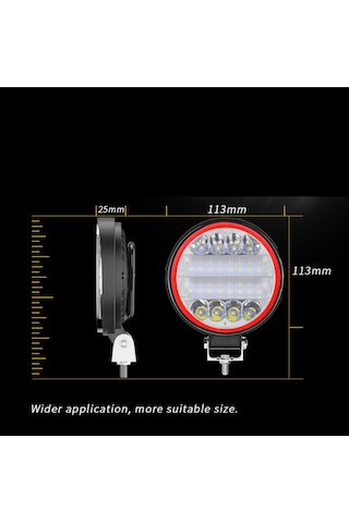 Off Road Gündüz Ve Projektör Sis Farı Drl Kırmızı 4 İnç 72 W