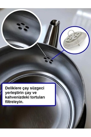 4 Adet Demlik İçi Sök Tak Çay Süzgeci Paslanmaz Çelik, Dayanıklı, Hijyenik,pratik Çay Filtresi Metalik Gri