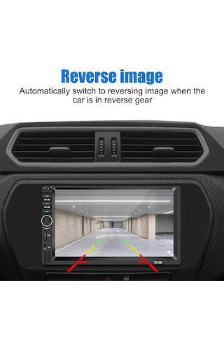 7 İnç Double Din Dokunmatik Ekranlı Bluetooth / Mirror Link / Usb / Fm Destekli Oto Multimedya Teyp Arka Kamera 7"