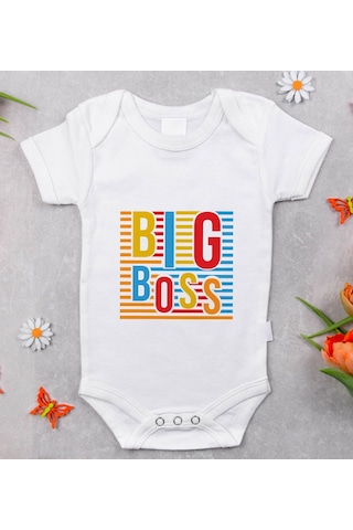 Bk Kids Big Boss Tasarımlı Bebek Body Zıbın - Model 1 12-18 Ay sarı