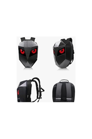 Missidea Black Knight Led Işıklı Sırt Çantası Motorcu Çantası Büyük Boy Siyah