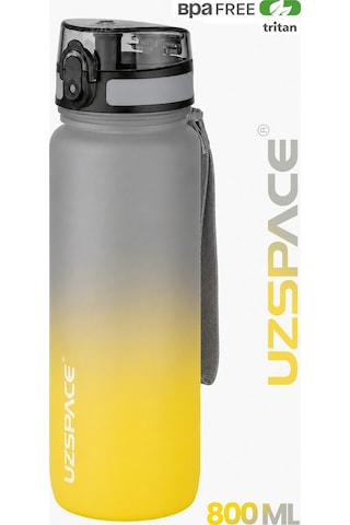 Uzspace 2'li Tritan Matara Seti 800 Ml Çift Renk Softtouch Ff Collection Tritan Su Matarası Grisarı-turuncumavi