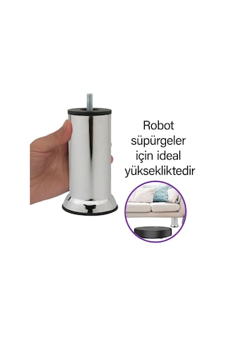 8 Adet Metal Destek Ayağı 15 Cm Krom Mobilya Kanepe Baza Koltuk Ünite Ayakları Metrik 8 Civatalı İnce Diş