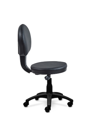 Ofiscombin Ofis Büro Döner Tekerli Amortisörlü Arkalıklı Yüksek Sırtlı Bar Taburesi Siyah Deri 00047499600