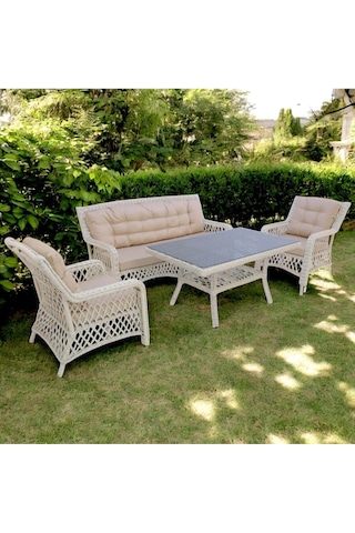 S Collection Ravello X Rattan Üçlü Bahçe Oturma Takımı Gri