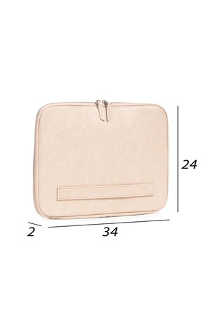 Suni Deri Apple Uyumlu MacBook Air Pro 13 & 13.3 Inç Laptop Kılıfı - Beyaz Beyaz