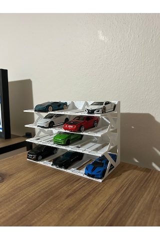 Hot Wheels Uyumlu 20 Araçlık Stand 1/64 Beyaz R3d-001-blk-2