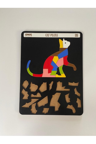 Cat Sevimli Kedi Çocuklara Özel Yapboz Tablo