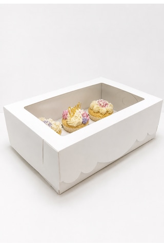 Geniş Aralıklı 6 Lı Cupcake Kutusu