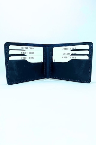 El Yapımı Hakiki Deri Premium Cüzdan Lacivert Geniş Model Lacivert