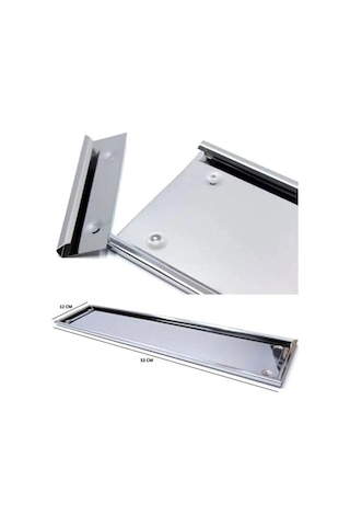 2 Li Paslanmaz Krom Metal Plakalık 52.7cm X 11.5cm