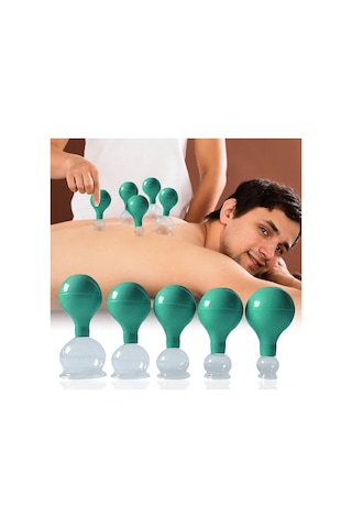 Qingmipy 5'li Cam Vakum Çupping Seti - Gümüşlü Emme Topu Ve Fasyalı Taraklı, Hücrelit, Gerilim Ve Omuz Ağrısı İçin Etkili, 24-64mm Çaplar Çok Renkli