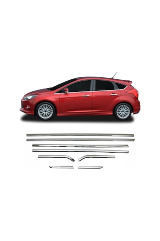 Ford Focus 3 Hb Krom Cam Çıtası 8 Prç P.çelik 2010-2018 Arası