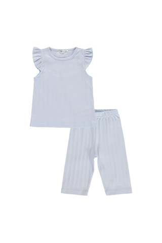 Civil Girls Kaprili 2-5 Yaş Pijama Takımı - Mavi Açık Mavi