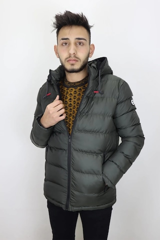 Rodrigo Dmctekstil Ivan23 Erkek Hakim Ayaka Spor Kesim Rahat Kalıp Kapüşonlu Fermuarlı Kışlık Mont Haki