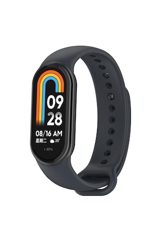Xiaomi Mi Band 8 9 10 Uyumlu Akıllı Bileklik Silikon Kordon Kayış Siyah