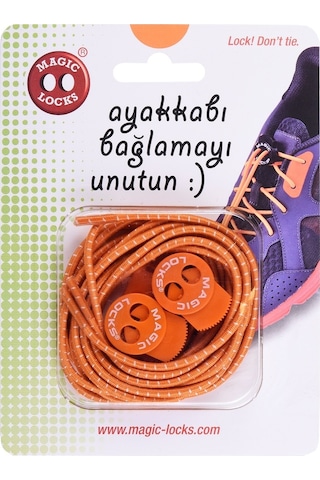 Magic Locks Yuvarlak Akıllı Bağcık-Turuncu Turuncu