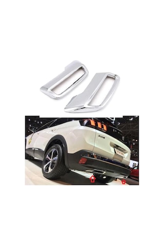 Peugeot 3008 Egzoz Çerçevesi Kromu Komple Nikelajı 2016 Sonrası