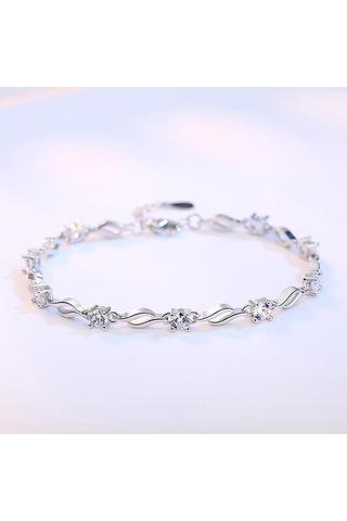 Mavi Zirkon Kristal Aşk Bileklikleri Basit, Şık Ve Tatlı Mavi