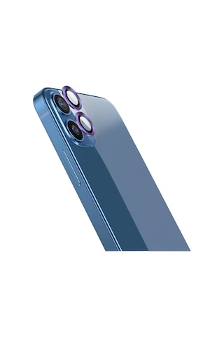 Apple Uyumlu iPhone 12 Go Des CL-10 Kamera Lens Koruyucu Mor