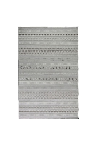 Arma Serisi Açık Gri Krem Etnik Desenli Modern Halı Mc 480 Çok Renkli