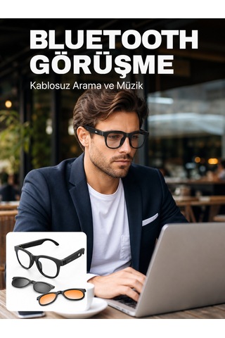 Yapay Zekâ Destekli Akıllı Bluetooth Gözlük Dokunmatik Kontrol Manyetik Lens Ve Kablosuz Görüşme Özellikli - Ba