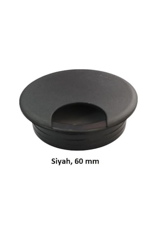 Masa Üstü Kablo Kanalı Deliği Kapağı Siyah Masa Kapağı 6 Cm 5 Adet