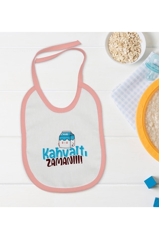 Bk Kids Kahvaltı Zamanı Tasarımlı Pembe Bebek Mama Önlüğü Pembe