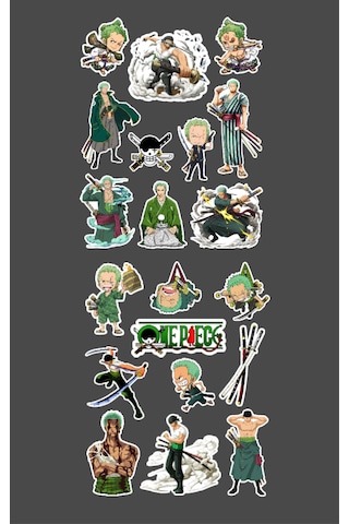 Roronoa Zoro - One Piece 2li Sticker Etiket Seti Anime Çıkartmaları-etiket Kağıdı