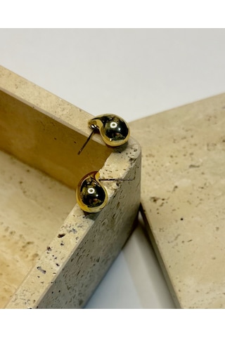 Gold Bottega Damla Küpe Çok Renkli
