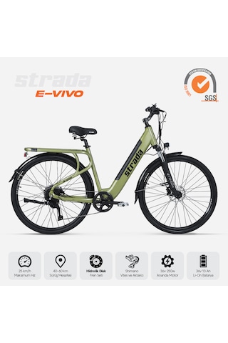 Stradacycles E-vivo Hd 28 Jant Elektrikli Şehir-gezi Bisikleti Yeşil