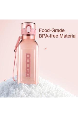 Spor Kare Su Şişesi 24 Oz Yeniden Kullanılabilir İçme Şişesi Taşınabilir Sızdırmaz Bpa İçermeyen Plastik Su Şişeleri Seyahat Piknik Spor Salonu Kamp Okulu Pembe Pembe - Buzmavisi