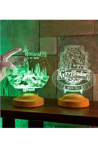 3D Lamba Harry Potter Hogwarts Gryffindor Kişiye Özel Led Lamba