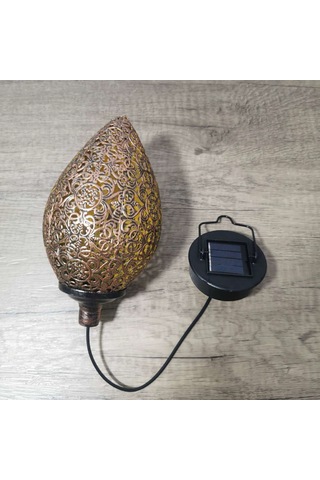 Yaozixa Güneş Energili Demir Kırmızı Çınar Şekilli Akıllı Sensorli Bahçe Projeksiyon Lambası - Otomatik Şarjlı 6-8 Saat Aydınlatma