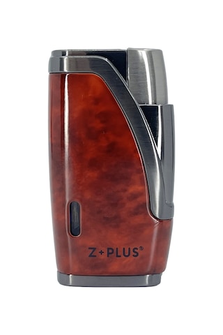 Z+plus Çift Torch Alevli, Entegre Delicili Punch Lüks Puro Çakmağı - Maun & Füme