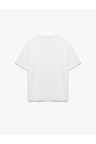 Koton Kısa Kollu Bisiklet Yaka Pamuklu Basic Oversize Tişört Beyaz 6wam10087hk Beyaz