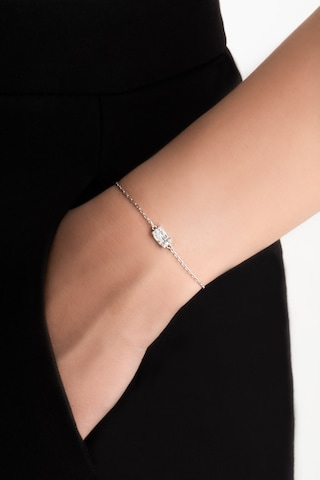 So Chic Işıltılı Baget 18 Ayar Beyaz Altın Kaplama 19 Cm Gümüş Bileklik Rodyum