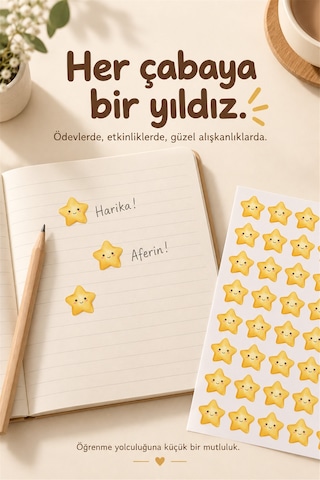 140 Adet Yıldız Şeklinde Öğrenci Ödül Etiketi Motivasyon Ve Başarı Sticker Seti Çok Renkli