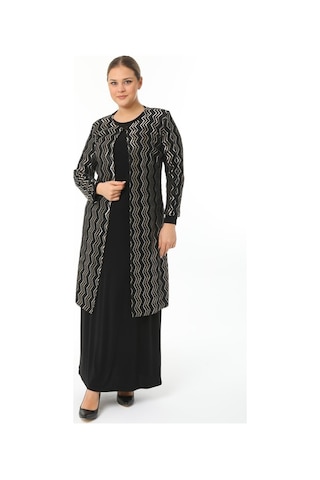 Büyük Beden 3149 Siyah Ceket Elbise Takım