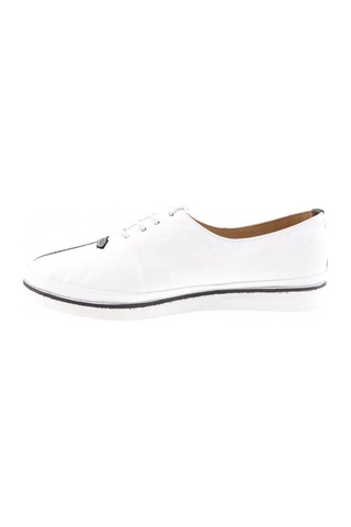 Dgn 095 Kadin Kalin Taban Bağcikli Comfort Ayakkabi 095-2111-R0198 Beyaz