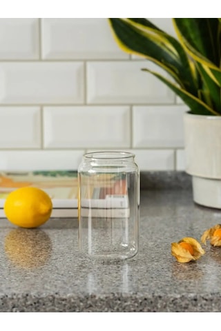 Roomi 400 Ml Kavanoz Şeklinde Cam Bardak 127535194 Beyaz