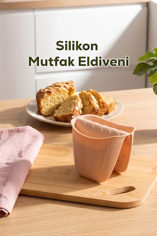 Porsima 33006-1 Silikon Fırın Eldiveni Isı Yalıtımlı Mikrodalga Fırın Tencere Tepsi Tutacağı Krem
