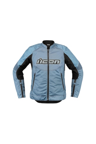 Icon Womens Overlord 3 Korumalı Kadın Motosiklet Montu Siyah Mavi