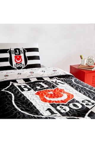 Taç Beşiktaş Lisanslı Tek Kişilik Strıpe Yatak Örtüsü Seti