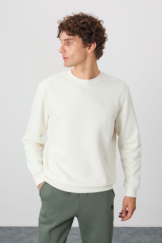 Air Jones Tommy Life Omar Ekru Şardonlu Erkek Sweatshirt - 88137 Ekru