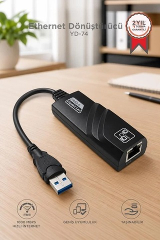 Özel Üretim Aksesuar Tablet Ethernet Dönüştürücü Usb 3.0 Çevirici Adaptörü Yd74 Siyah