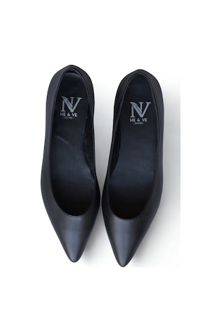 Ne&ve Shoes Siyah Hakiki Deri Sivri Burun Şık Ve Rahat Günlük Babet