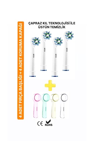 5D New White Oral B Uyumlu Şarjlı Ve Pilli Diş Fırçaları Için Yedek Başlık EB50